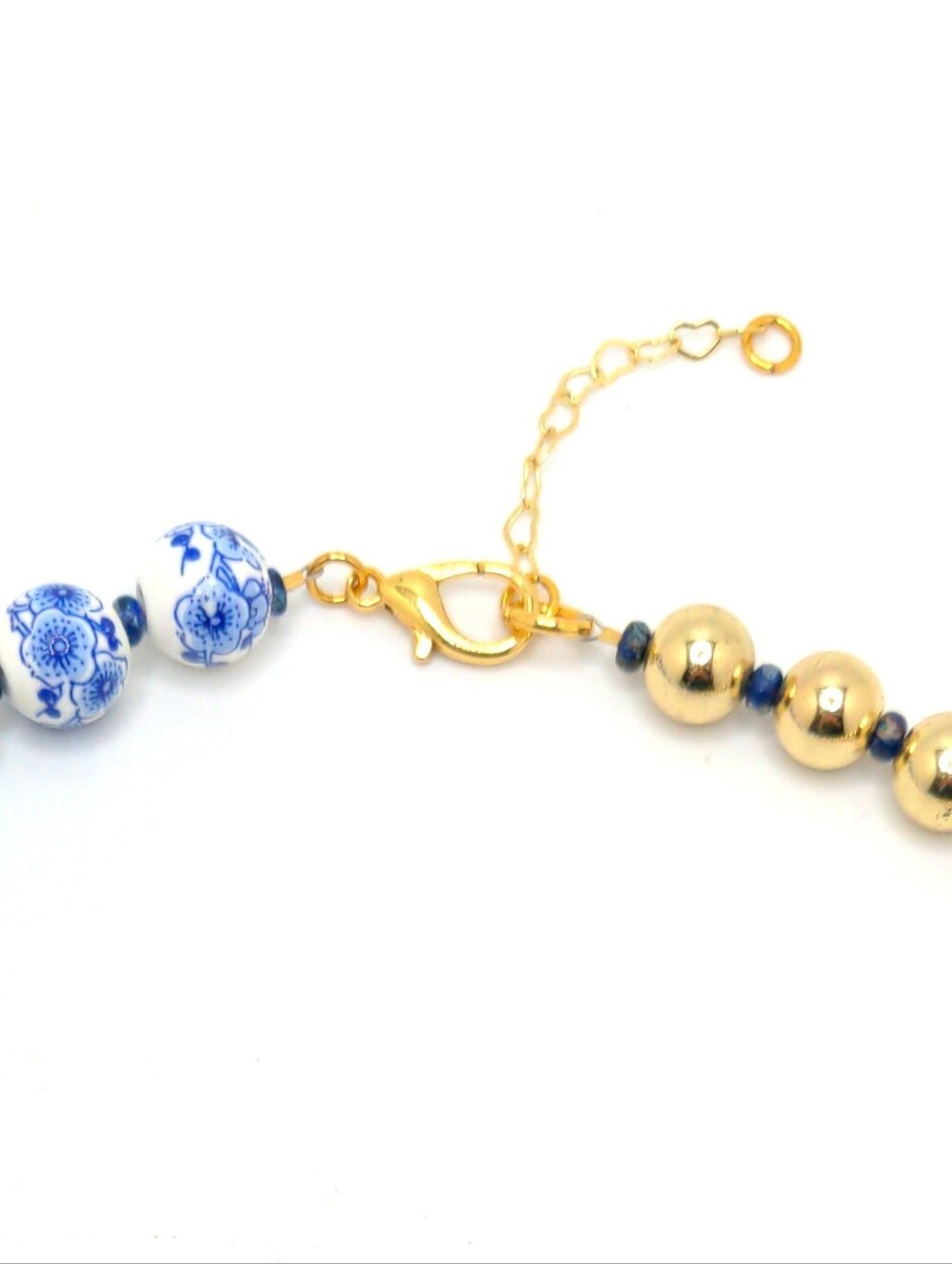 381MIDALANE Half & Half Gold & Ceramic Bead Choker - Picture 8 of 12